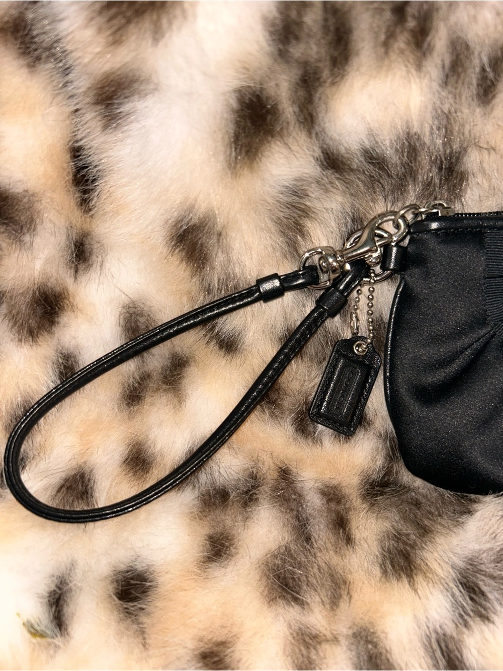 Coach Amanda Black Satin Gathered Wristlet -EUC- - Picture 2 of 15